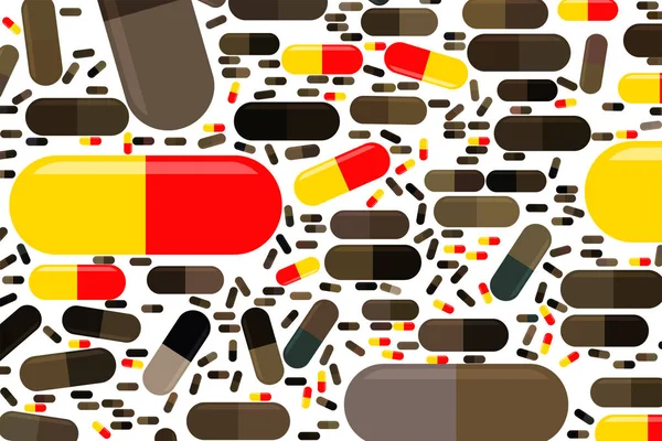 抽象的なカプセルや薬、錠剤のイラスト背景 pa — ストックベクタ