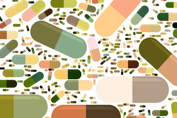 抽象的なカプセルや薬、錠剤のイラスト背景 pa — ストックベクタ