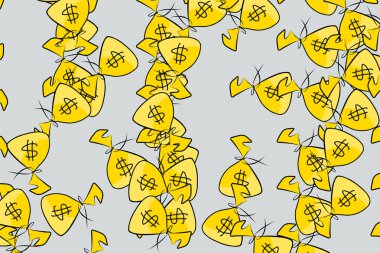 Soyut çizimler para paketleri veya Çantalar, kavramsal. Canva