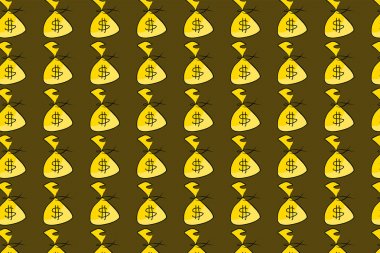 Elle çizilmiş para paketleri veya çanta illüstrasyonlar arka plan, iyi fo