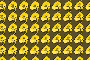 Soyut çizimler para paketleri veya Çantalar, kavramsal. Curre