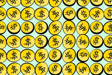 Para veya para illüstrasyonlar. Stil, tasarım, sembol ve sanat.