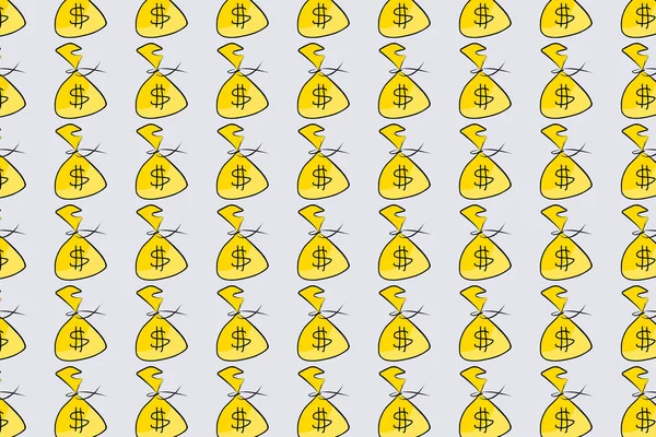 Абстрактные иллюзии денежных пачек или сумок, концептуальные. Рука - — стоковый вектор