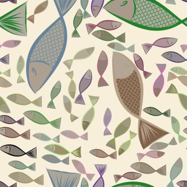 Sorunsuz illüstrasyonlar balık. Sualtı, şekil, ayarla ve detayları