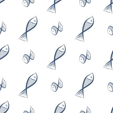 Balık, kavramsal sorunsuz Soyut çizimler. Doğa, can