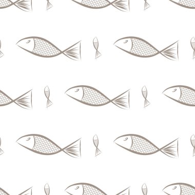 Seamless illustrations of fish. Digital, wallpaper, decoration &