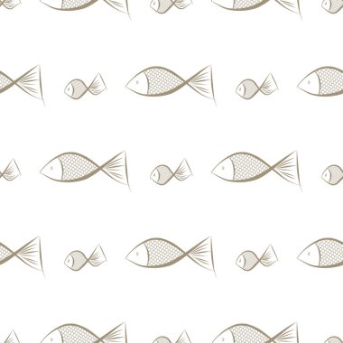 Sorunsuz soyut balık illüstrasyonlar arka plan. Tasarım, sanat, re