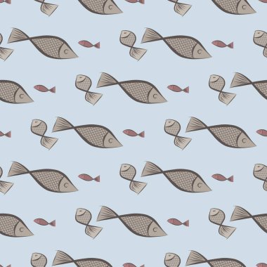 Sorunsuz illüstrasyonlar balık. Renk, grafik, vektör ve stil.