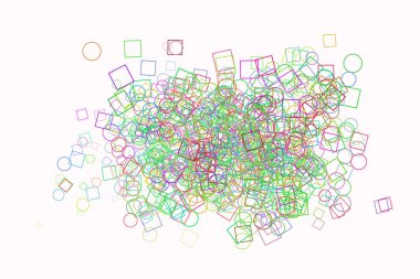 Renk soyut elips ve kare kutu desen generatif sanat backg