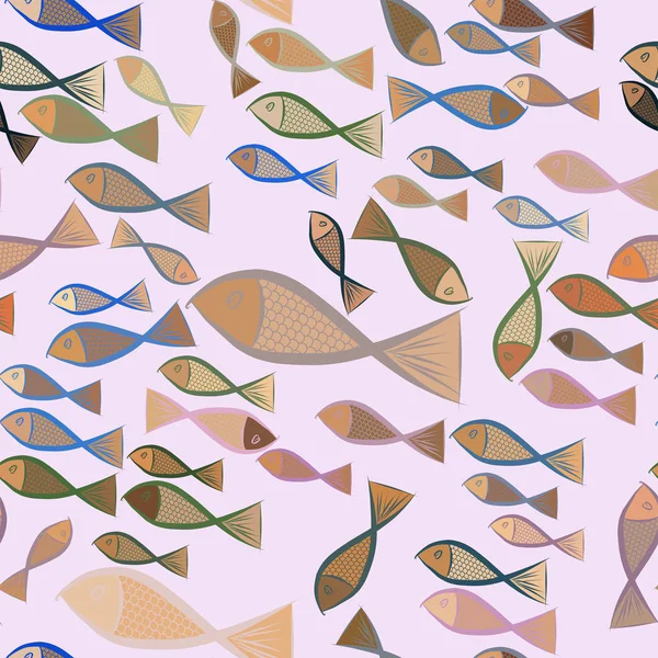 Бесшовные иллюстрации рыб. Дикая, творческая, бэккап и вода — стоковый вектор