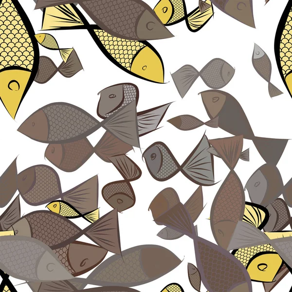Illustrations abstraites sans couture de poissons, conceptuelles. Contexte, c — Image vectorielle