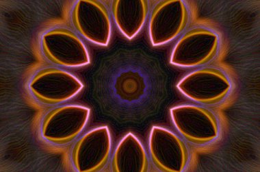 Grafik kaynakları için rüya gibi sanal kaleydoskop mandala,