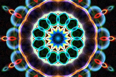 Grafik kaynakları için rüya gibi sanal kaleydoskop mandala,