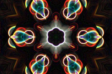 Grafik kaynakları için rüya gibi sanal kaleydoskop mandala,
