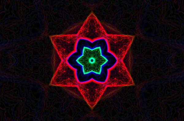 Mandala caleidoscopio virtuale stile sognante per risorse grafiche , — Foto Stock