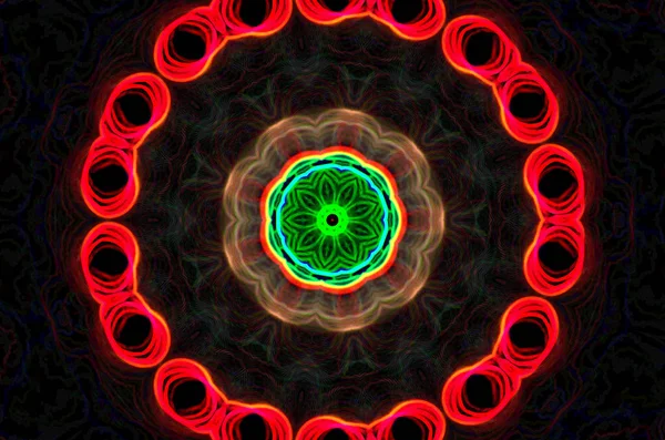 Mandala de caleidoscópio virtual de estilo sonhador para recursos gráficos , — Fotografia de Stock