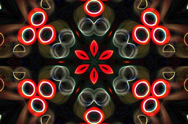 Verträumtes virtuelles Kaleidoskop-Mandala für grafische Ressourcen, — Stockfoto