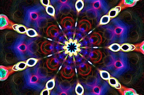 Verträumtes virtuelles Kaleidoskop-Mandala für grafische Ressourcen, — Stockfoto