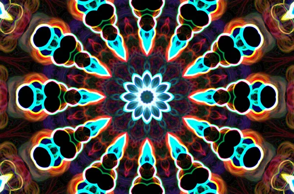 Dreamy style virtual kaleidoscope mandala for graphic resources, — Stock Photo, Image