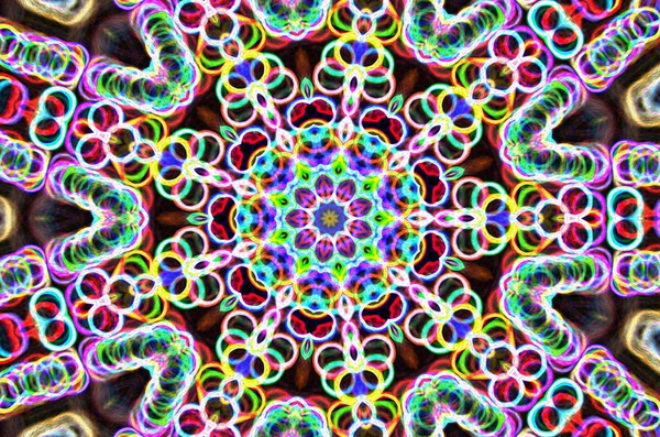 Snový styl virtuální kaleidoskop mandala pro grafické zdroje, — Stock fotografie