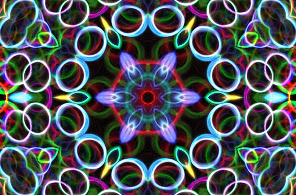 Mandala kaléidoscope virtuel de style rêveur pour les ressources graphiques , — Photo