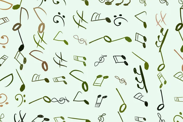音楽ノート、トーン色収差で抽象的な背景。アイテム — ストックベクタ
