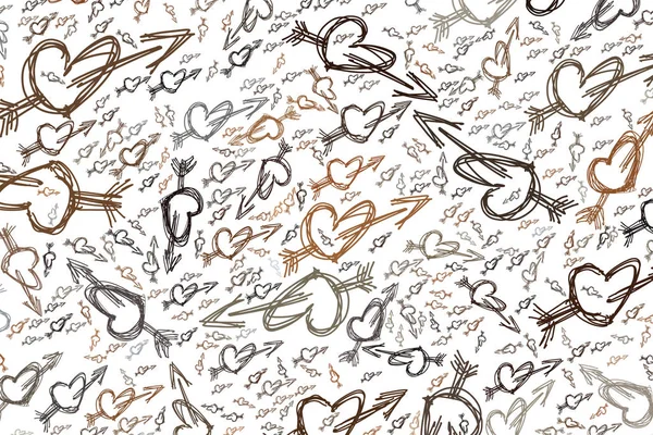 Dekorativ och handritad kärlek för alla hjärtans dag illustrationer. — Stock vektor