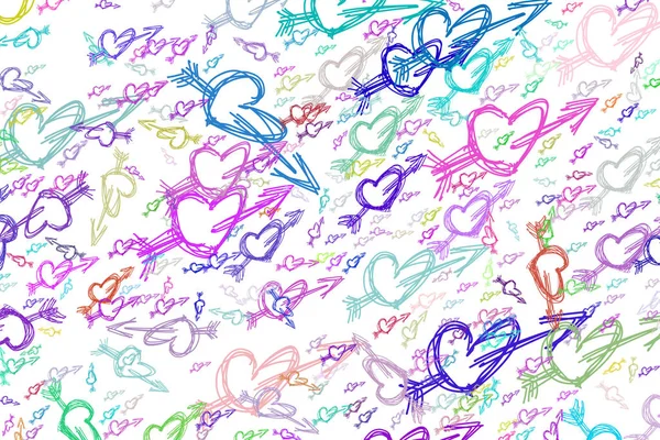 Abstract handgetekende liefde voor Valentijnsdag, artistiek voor grafisch — Stockvector