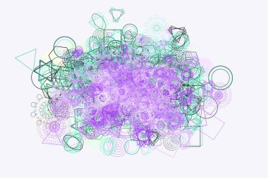 Grafik için soyut geometrik desen, renkli ve sanatsal şekiller