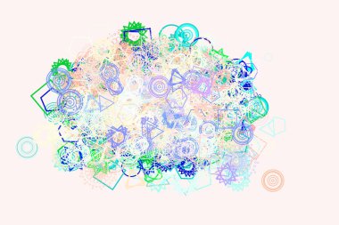 Grafik için soyut geometrik desen, renkli ve sanatsal şekiller