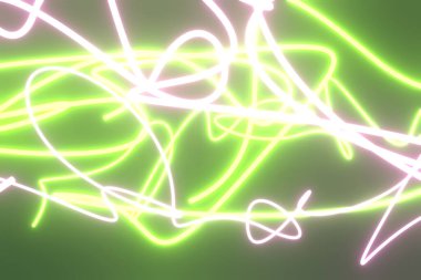 Neon ışıklarının çizimleri, grafik için geometrik çizgiler