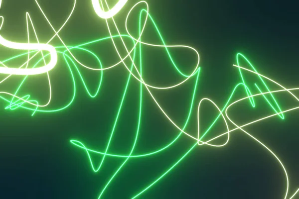 Astratto, al neon crescono luci linee geometriche. Carta da parati per graphi — Foto Stock