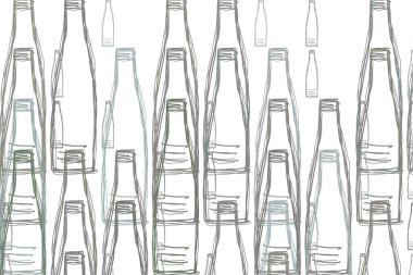 Şişenin çizimleri, el çizimi. Grafik, dekorasyon, tasarım