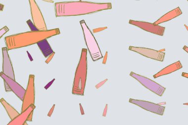 Şişe soyut, el çizimi, arka plan ya da arka plan. Sebze