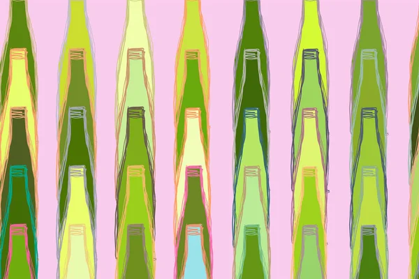 Künstlerische Flasche handgezeichneten Hintergrund abstrakt. Leinwand, Muster, — Stockvektor