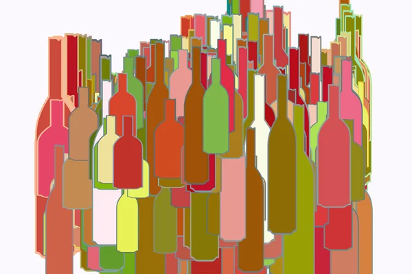 Achtergrond of achtergrond, fles met de hand getekend, voor design textuur. A — Stockvector