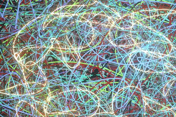 Ілюстрації безладної барвистої струни, неонові вогні для сірого — стокове фото