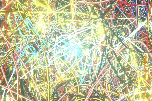 Abstracte, rommelige kleurrijke string neon groeien lichten. Wallpaper voor — Stockfoto