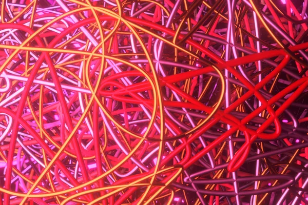 Decorative, illustrations, messy colorful string neon grow light