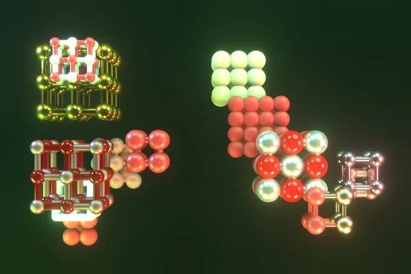 Gaya Molekul Bola Interterkunci Abstrak Untuk Halaman Web Desain Grafis — Stok Foto