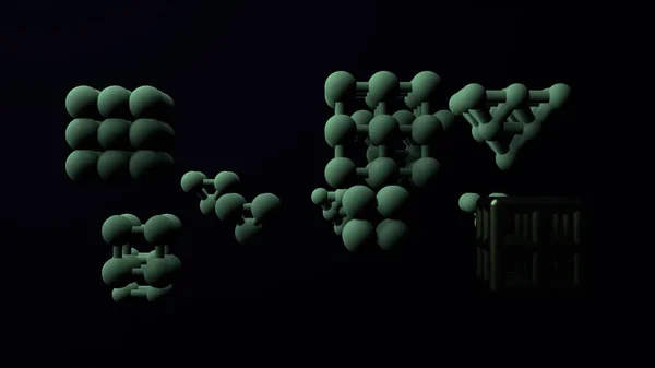 Molekula Stílusú Egymásba Zárt Gömb Tervezési Textúra Vagy Cím Háttér — Stock Fotó