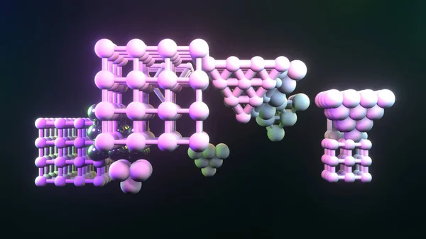 Latar Belakang Abstrak Gaya Molekul Bola Antar Terkunci Untuk Desain — Stok Foto