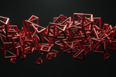 Tasarım dokusu veya başlık arkaplanı için uçan kutular arası kilitli kare. 3d hazırlayıcı.