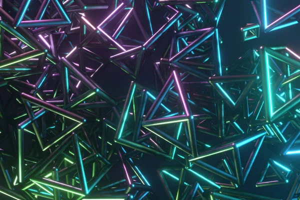 Kilitli kare, uçan kutu. Grafik tasarımı, katalog, doku veya arka plan için. 3d hazırlayıcı.