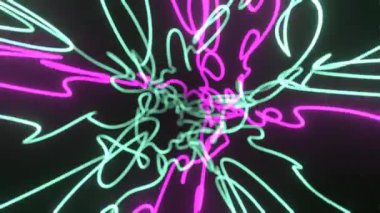 Rüya gibi & neon efektler, sonsuzluk ya da kusursuz döngü. Görüntü başlığı, metin arkaplanı veya görüntü geçişleri için soyut, sanatsal ve iyi.