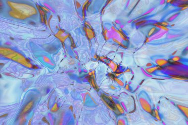 Görüntü rüya gibi. Soyut sıvı etkileri. Web sayfası, duvar kağıdı, grafik tasarımı, doku veya arkaplan için. Vektör çizimi.