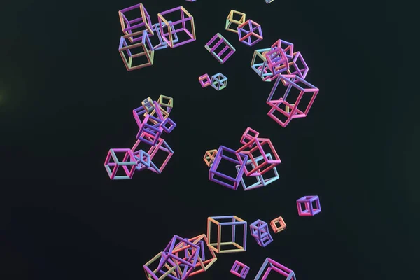 Geometrik üçgen veya kare, tasarım dokusu veya başlık arkaplanı için. 3 Boyutlu Hazırlama.