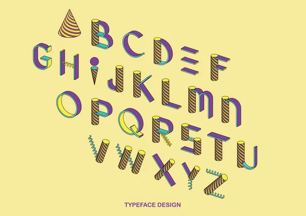 Anahat vektör çizim ile renkli soyut tipografi