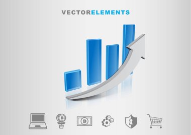 Finans teknolojileri grafik 3d vektör Infographic simgeler kümesi ile