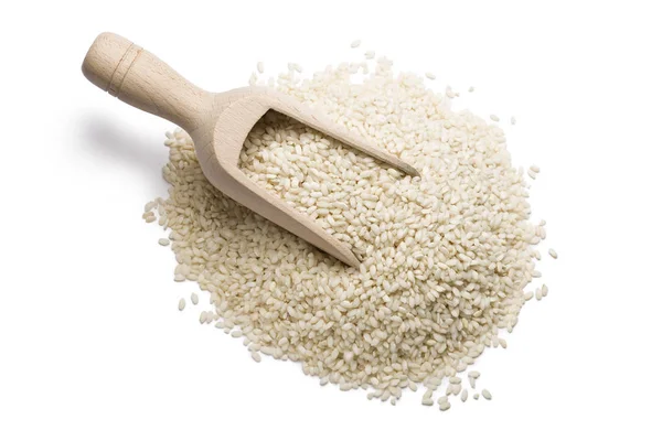 Rice on scoop — Stock Photo, Image